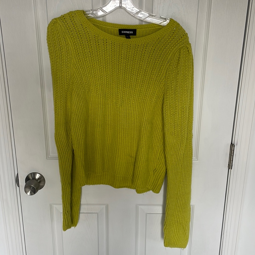 Green express sweater size medium with light shoulder pads